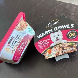Cesar Warm Bowls Dog Food and Beneful Purina Prepared meals